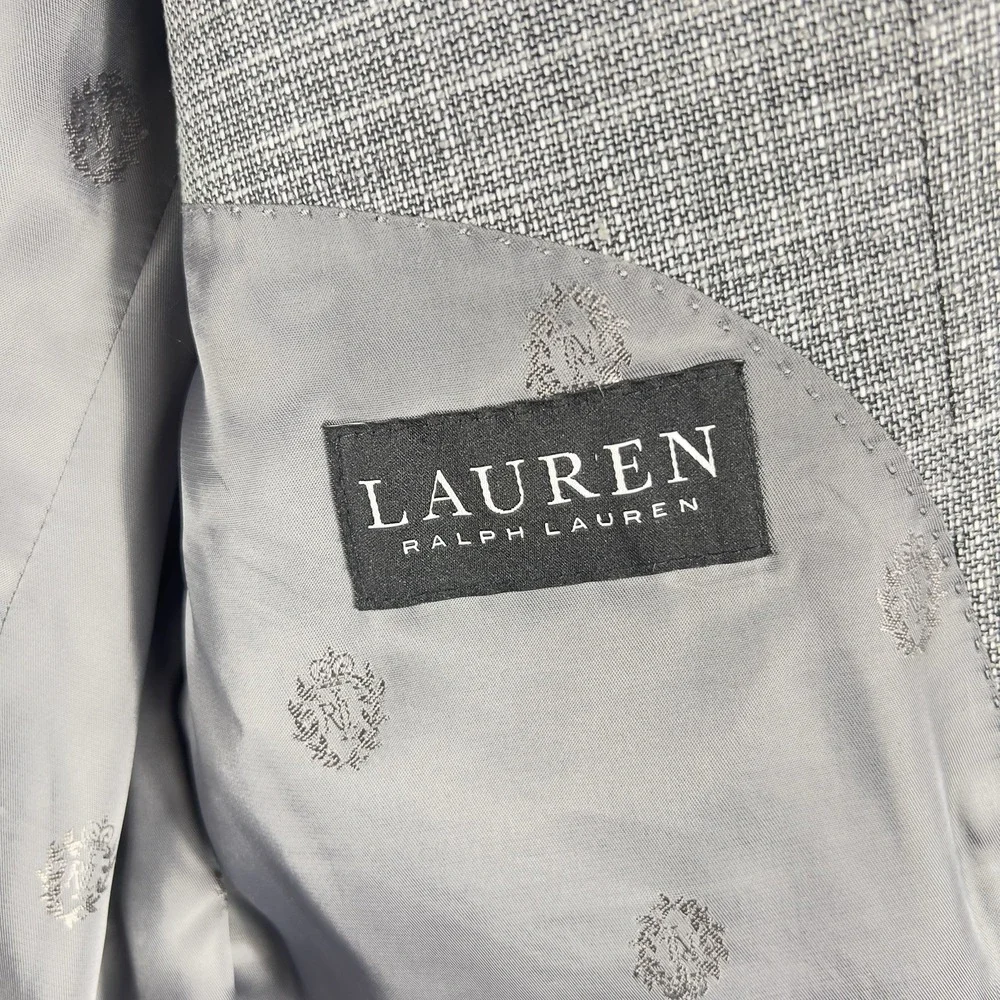 Lauren Ralph Lauren Mens Gray Textured Sport Coat Blazer 2 Button Classic